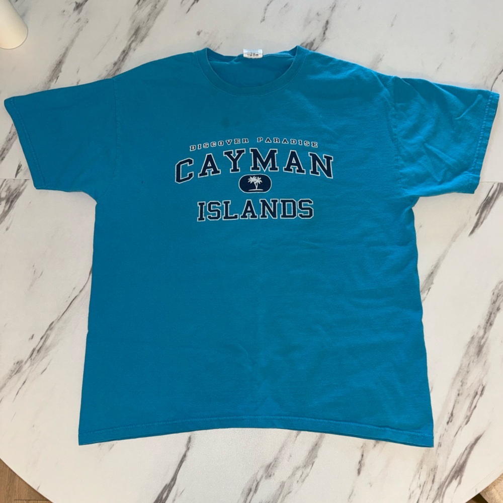 Cayman Islands Blue Graphic Short Sleeve T-Shirt L